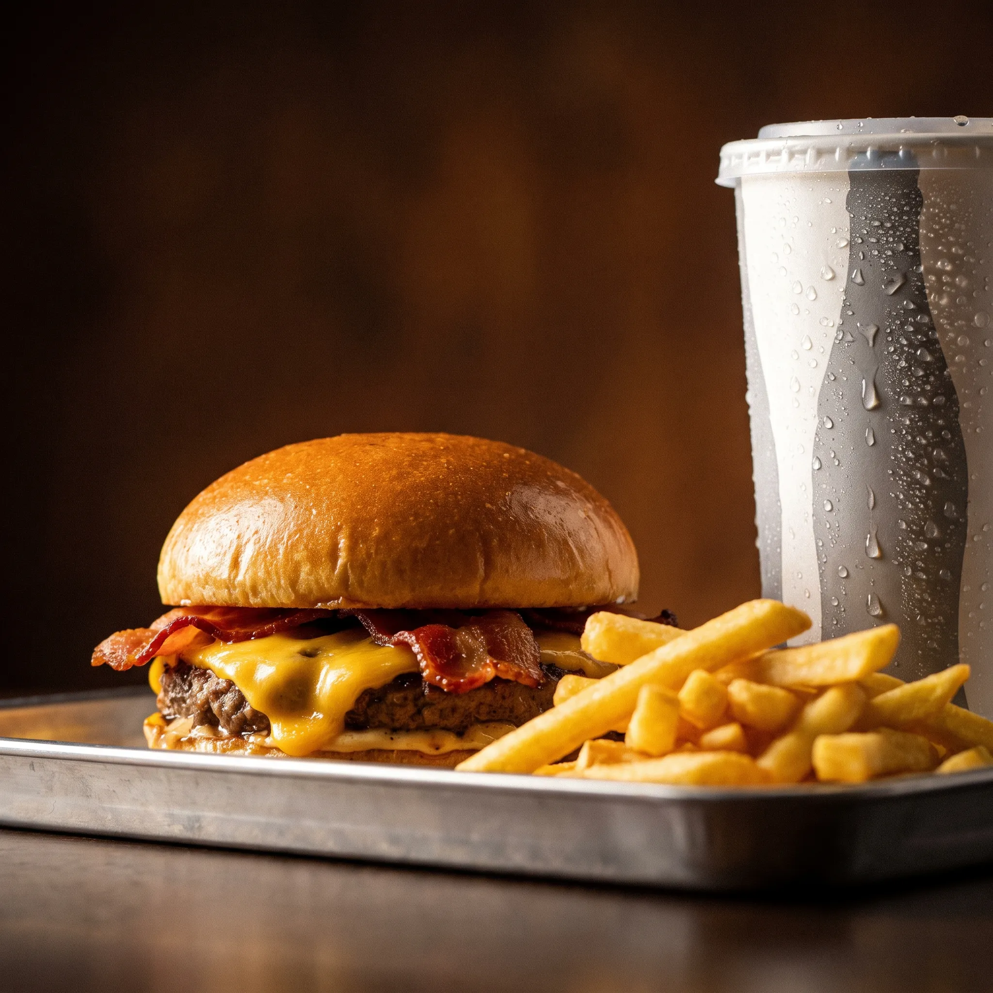 Combo de hamburguesa con papas y gaseosa
