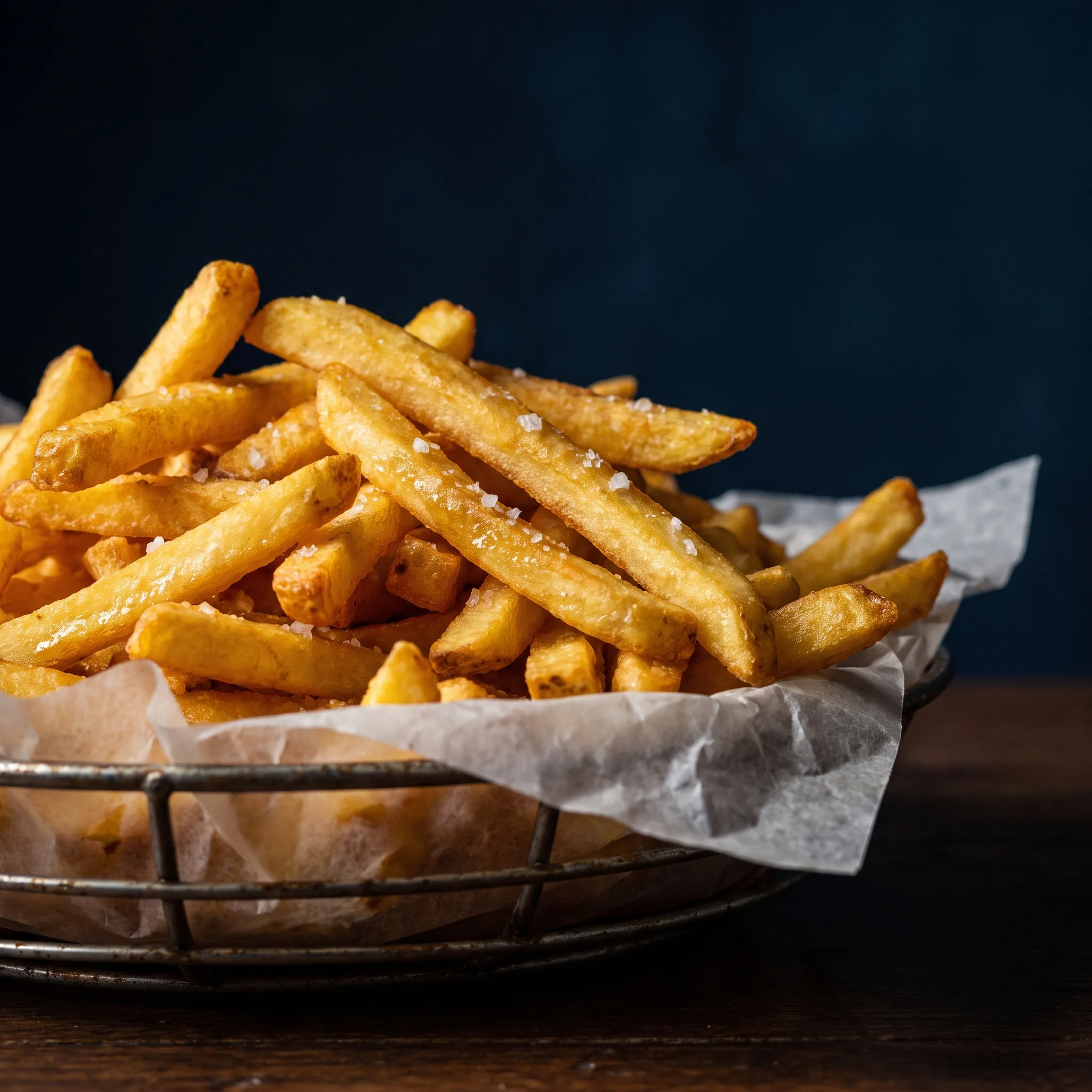 Canasta de papas a la francesa crujientes